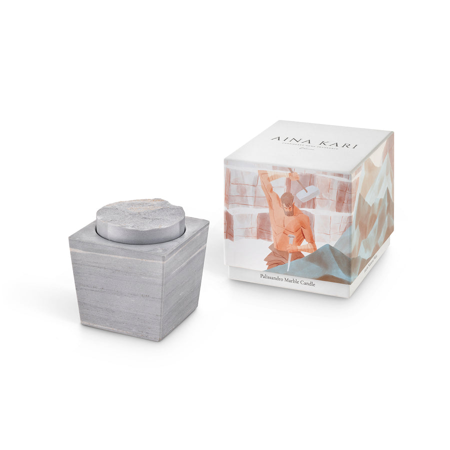 original marble candle with packaging