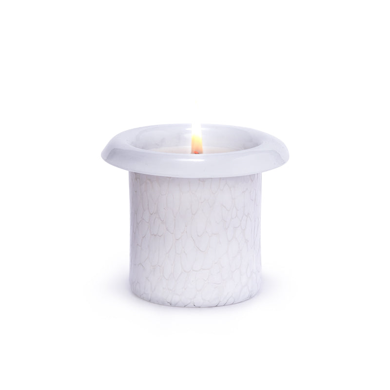 White Murano Candle