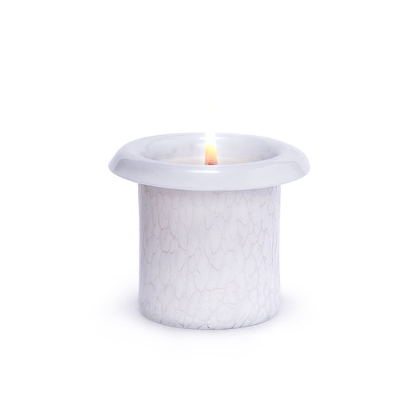 White Murano Candle