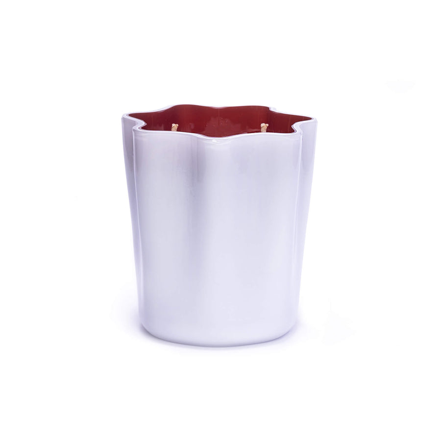 White and red luxury candle 2 wicks